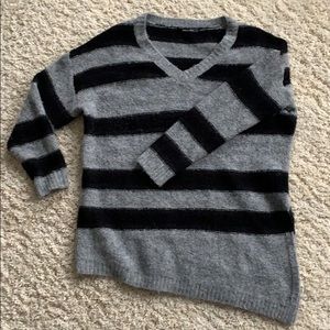 Oversized grey/black striped tunic type sweater